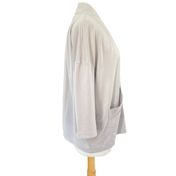 PureJill J. Jill Sand-Washed Open Coastal Beachy Neutral Knit Cardigan Jacket-M - Picture 6 of 11